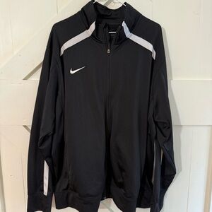Nike Men's Black and White Team Overtime Performance Jacket Zip Up Athletic XL